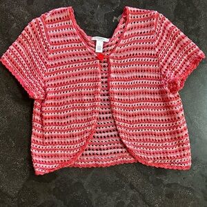 📦LAST CHANCE: DONATING📦 Liz Claiborne | Crotch Pink and Coral Stripped Cardigan